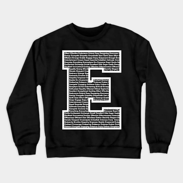 E White Crewneck Sweatshirt by Shirtle